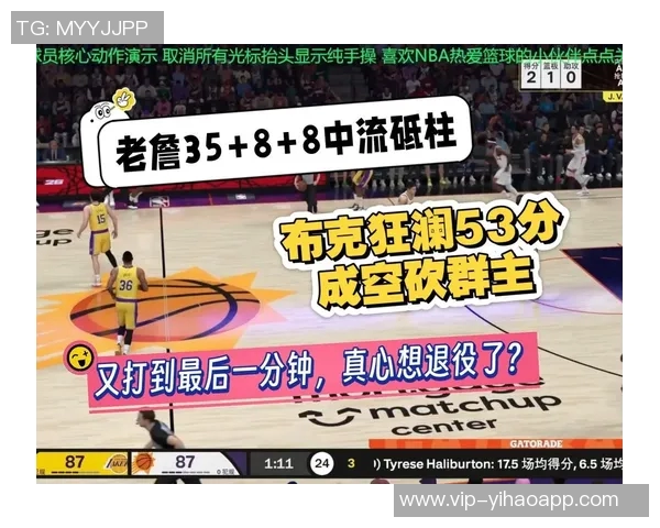 布克半场表现出色10投6中斩获15分并罚球全中助力球队稳定火力